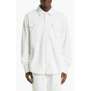 Advisory Board Crystals Mens Polar Shirt Jacket Medium White Fleece NWOT